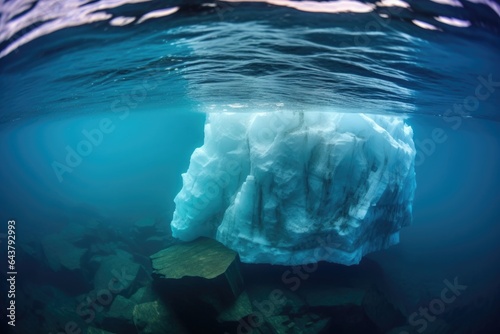 underwater perspective of iceberg during flip