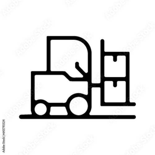 Pictogramme icones et logo chariot elevateur logistique gras
