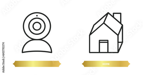two editable outline icons from blogger and influencer concept. thin line icons such as , home vector.