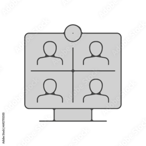 Pictogramme icones et logo conference vision camera travail gris