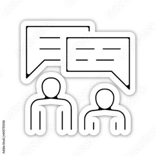 Pictogramme icones et logo conversation message profil travail relief