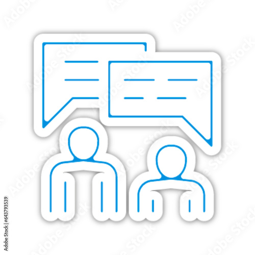 Pictogramme icones et logo conversation message profil travail relief bleu