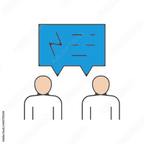 Pictogramme icones et logo conversation travail conflit couleur