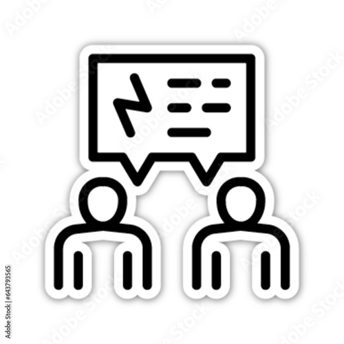 Pictogramme icones et logo conversation travail conflit gras relief