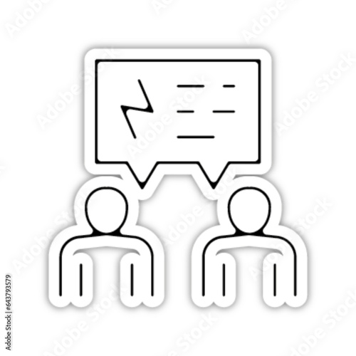 Pictogramme icones et logo conversation travail conflit relief