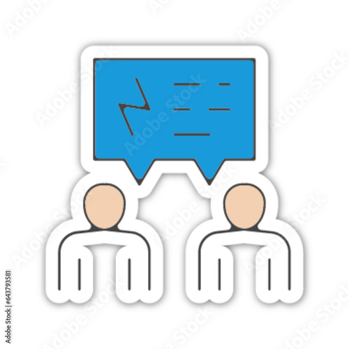 Pictogramme icones et logo conversation travail conflit couleur relief
