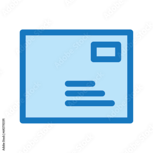 Pictogramme icones et logo courrier mail enveloppe bleu epais gras