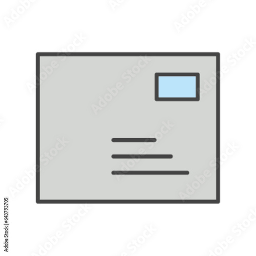 Pictogramme icones et logo courrier mail enveloppe couleur gris
