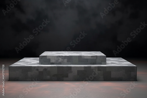 Minimal scene with rock podium for product presentation 3d illustration
