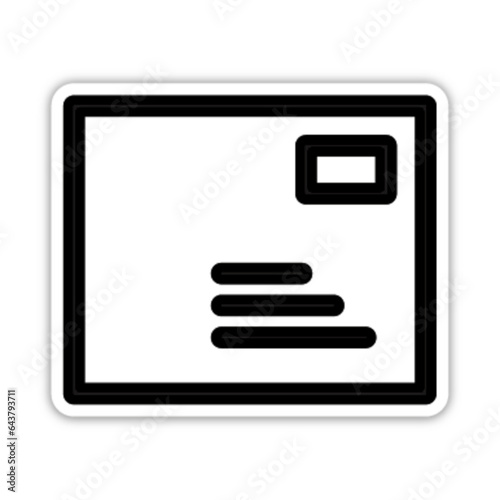 Pictogramme icones et logo courrier mail enveloppe gras relief