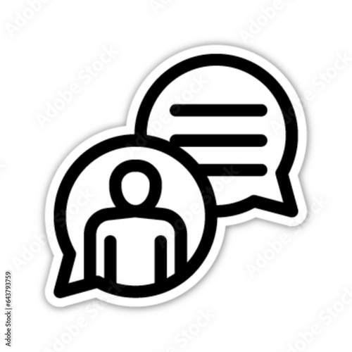 Pictogramme icones et logo echange message profil gras relief