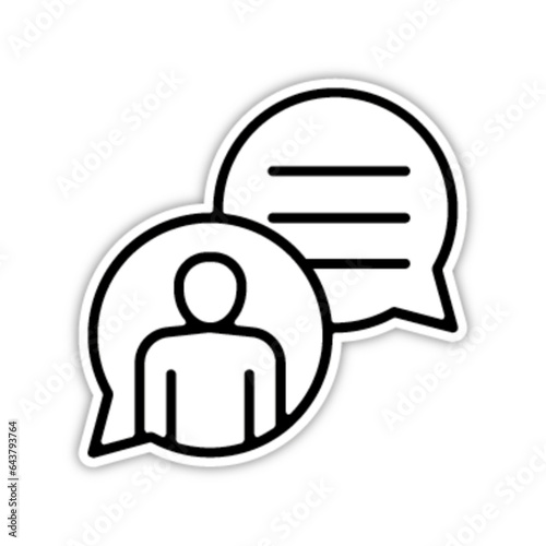 Pictogramme icones et logo echange message profil epais relief
