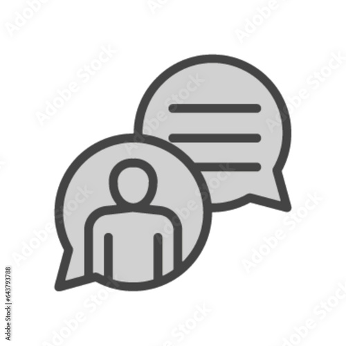 Pictogramme icones et logo echange message texte bleu epais gras gris