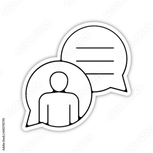 Pictogramme icones et logo echange message profil fin relief