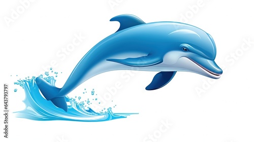  a dolphin jumping out of the water with its mouth open.  generative ai