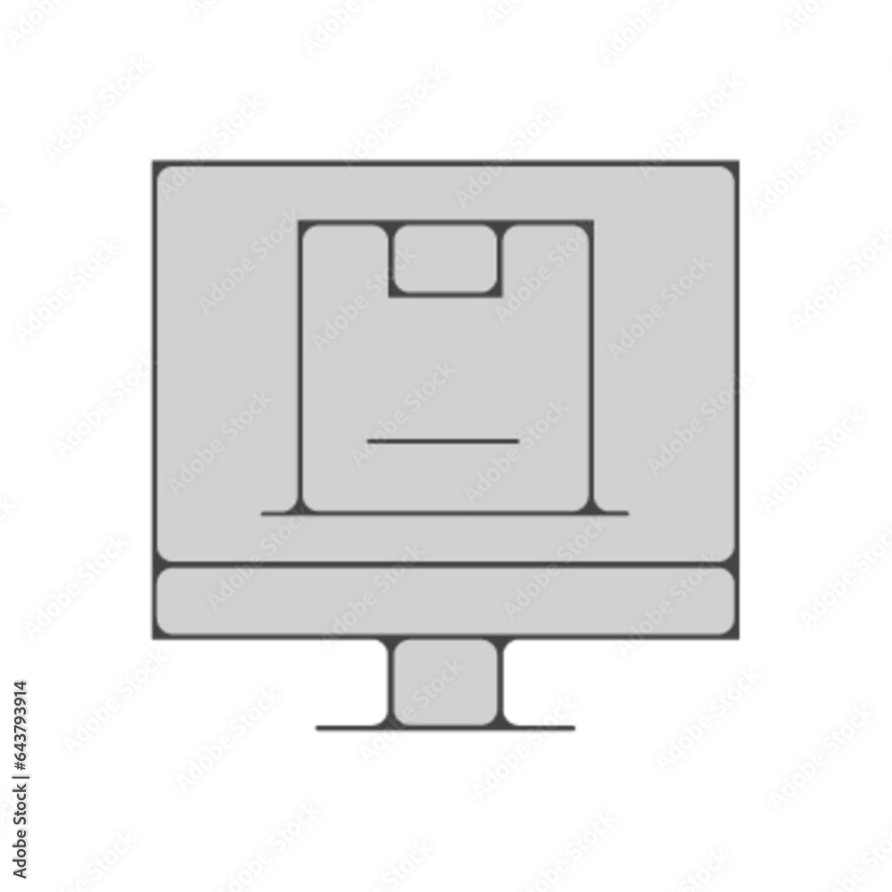 Pictogramme icones et logo ecran colis commande bleu fin gris Pictogramme icones et logo ecran colis commande bleu fin gris