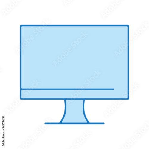 Pictogramme icones et logo ecran ordinateur bureau bleu