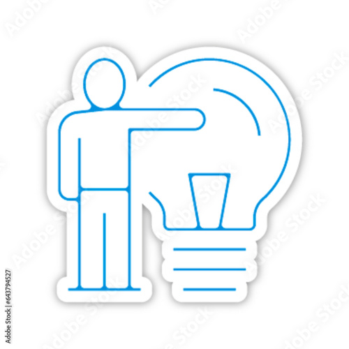 Picto idées symbole ampoule et homme