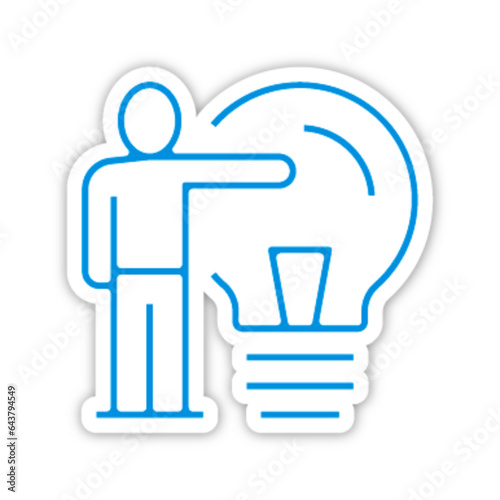 Picto idées symbole ampoule et homme