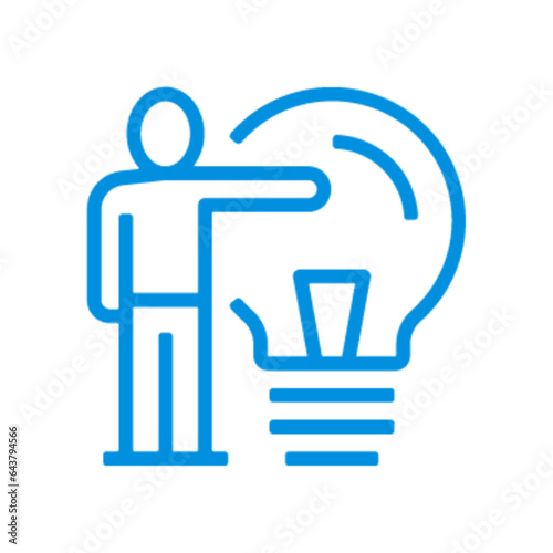 Picto idées symbole ampoule et homme