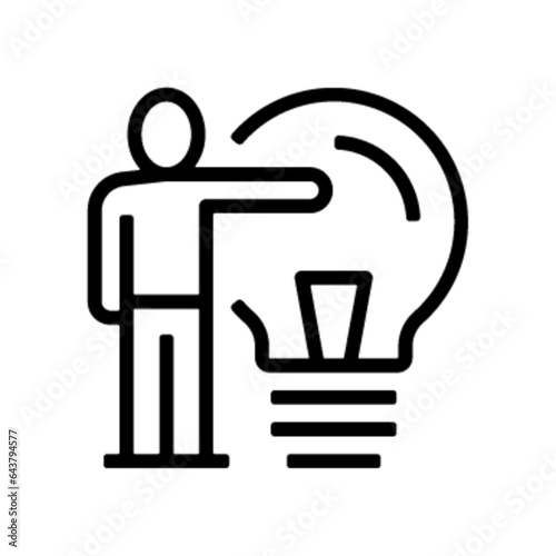 Picto idées symbole ampoule et homme