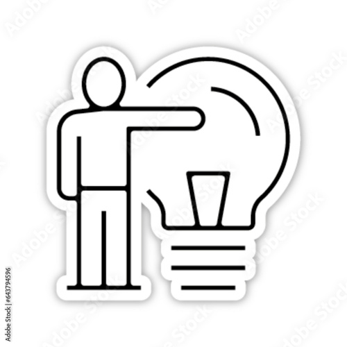 Picto idées symbole ampoule et homme