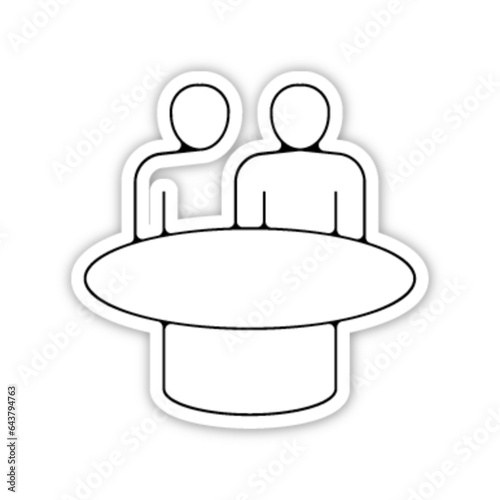 Pictogramme icones et logo equipe travail groupe table ronde relief