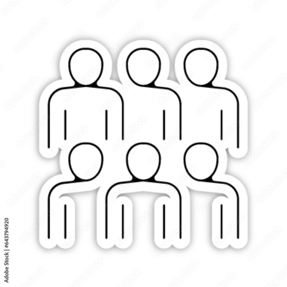 Pictogramme icones et logo groupe travail trace fin relief