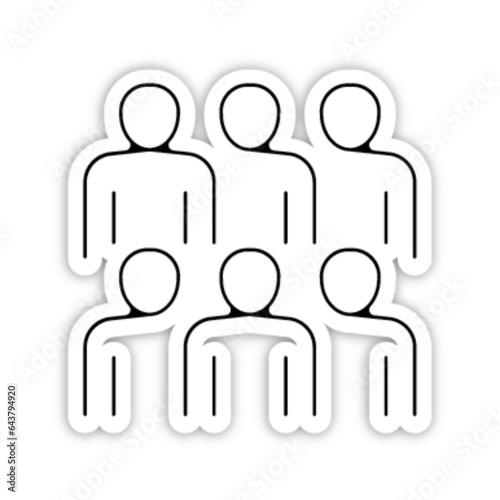 Pictogramme icones et logo groupe travail trace fin relief