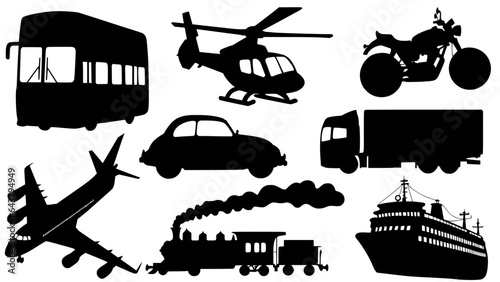 Silhouette vector set of transportation