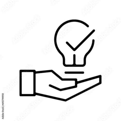 Pictogramme icones et logo idee travail epais