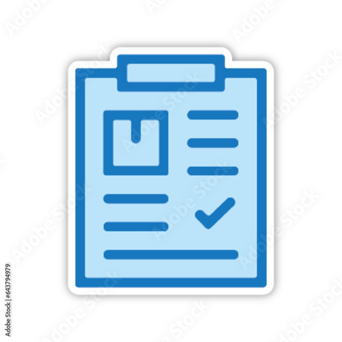 Pictogramme icones et logo liste a cocher notes bleu epais gras 3D