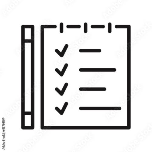 Pictogramme icones et logo liste travail note cocher epais