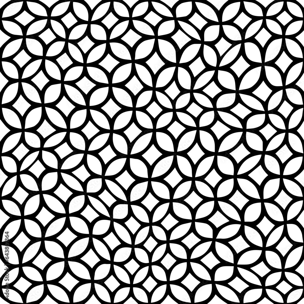 White background with black pattern. Seamless texture for fashion, textile design,  on wall paper, wrapping paper, fabrics and home decor. Simple repeat pattern.