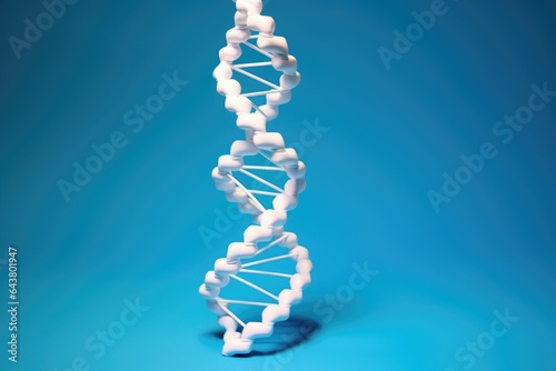 dna model made from paper origami on a blue background