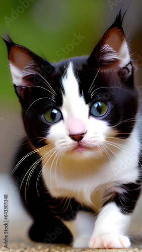 black and white cat