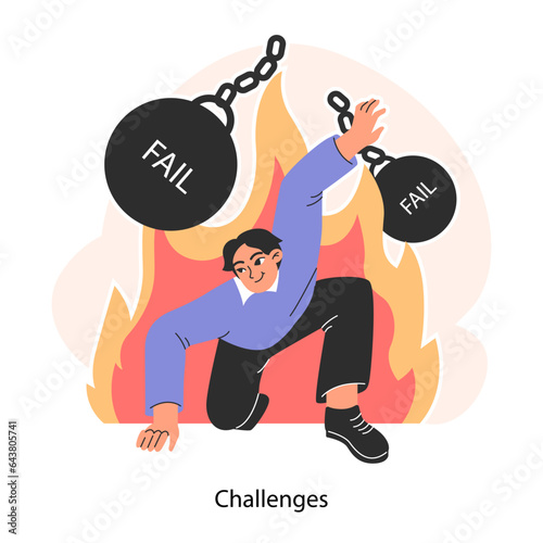 Challenge. Self-motivation and efficacy. Character overcoming obstacles