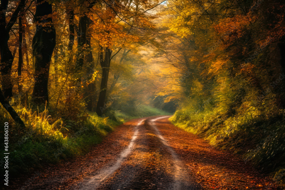 Weg in einem Herbstwald