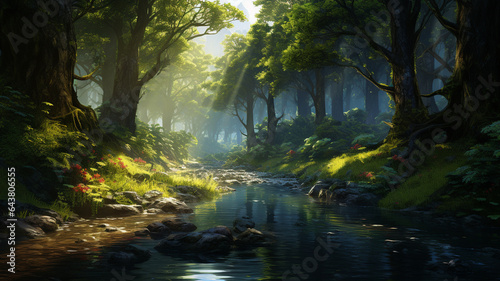 forest_and_river_in_the_sun ai generative