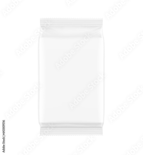 Vertical pouch bag mockup. Vector illustration isolated on white background. Front view. Perfect for the presentation your product. EPS10.