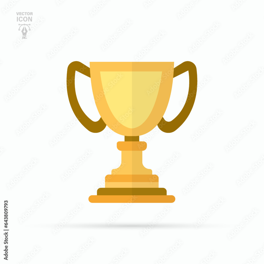 Winner gold trophy cup icon. Champions Cup. Isolated vector illustration. Winner gold trophy cup icon. Champions Cup. Isolated vector illustration.