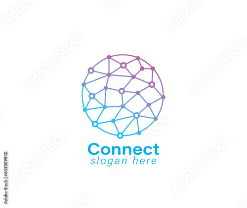 Vector design template. Circle Connect logo abstract icon. stock illustration