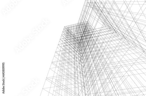 Abstract architectural background 3d illustration