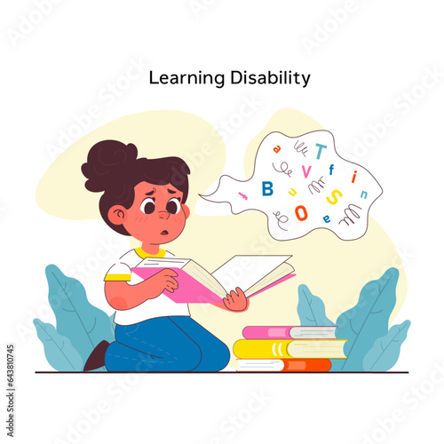 Children psychology. Learning disabilities. Dislexia or adhd diagnostic