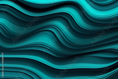 Abstract turquoise Background, Color Design with Vector Ripples on a Dark Background | Generative AI