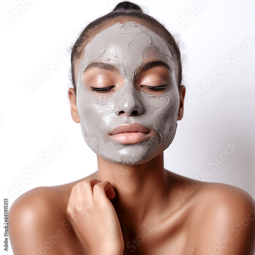 ai generated picture of a beautiful young woman applying a face mask