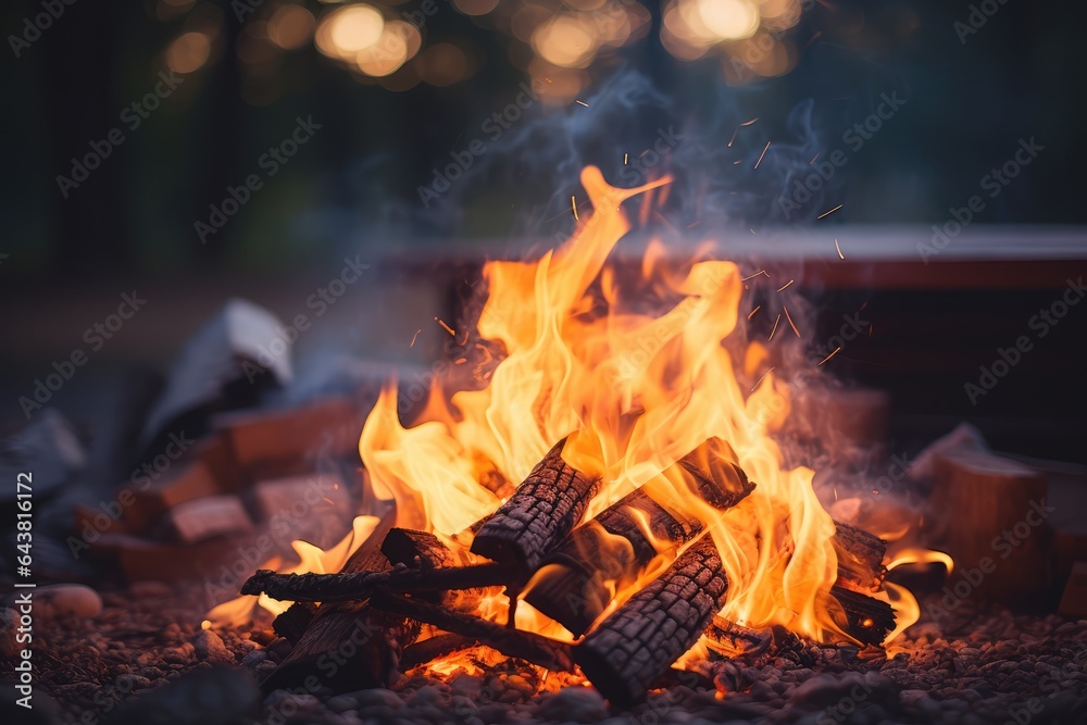 Glowing Campfire - Outdoor - AI Generated Glowing Campfire - Outdoor - AI Generated