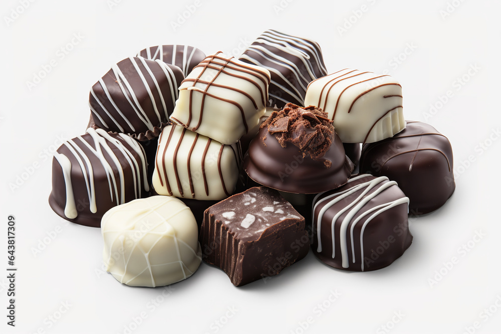 chocolates,, in the style of raw materials, photo-realistic hyperbole, dark white and light black chocolates,, in the style of raw materials, photo-realistic hyperbole, dark white and light black