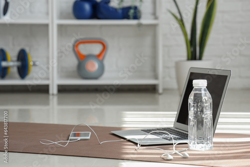 Laptop with mobile phone an...