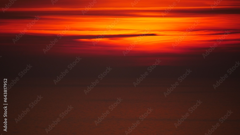 Sunset over sea water